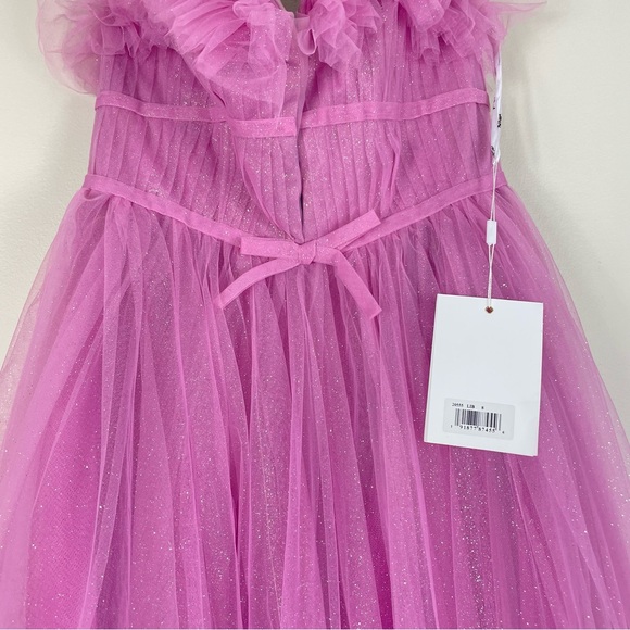 Mac Duggal Purple Strapless Glitter Tulle Gown Pink Womens 8 Prom Formal Dress - Picture 6 of 13